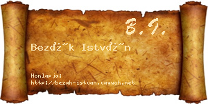 Bezák István névjegykártya